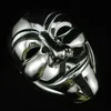 Goud Zilver V Masker Maskerade Maskers voor Vendetta Anoniem Valentine Bal Party Decoratie Volledige Gezicht Halloween Scary Party Mask DBC VT0770