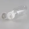 30ml CLEAR plast PET Kosmetiska flaskor behållare med flip cap 1oz Rensa transparenta resor storlek Pet flaskor