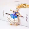 Dancing Girls Pendant Keychain Beauty Oil Drop Alloy Vintage Car Key Ring Gold Tone Lobster Claps Key Chains Holder Bag Charm Jewelry