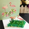 Kreative 3D-Flamingo-Geburtstags-Popup-Karte, Festival-Party, Gruß, Erntedankfest, Segenskarte, Postkarte, Einladungskarte