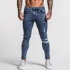 Gingtto heren skinny jeans slim fit gescheurde jeans grote en lange stretch blauwe jeans voor mannen verontruste elastische taille 32 been 30 zm49 CX2848