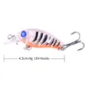 Hengjia Nieuwe Collectie Mix 9 Kleuren 4.5cm 4G 10 # Haken Crankbait Fishing Locs Vissen Hard Bait Big Crank Lures 100pcs CB005