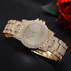 Vrouwen quartz horloge mode bling casual dameshorloge vrouwelijke quartz gouden horloge kristal diamant voor vrouwen klok