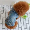 Gilet estivo ecologico per cuccioli di cane Giacca di jeans Costume Top Jeans alla moda Abbigliamento per cani di piccola taglia -Blu -Xs -Xxl