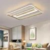 Modern LED-ljuskronor Light Square Lights för sovrum Vardagsrum Grå Belysning Matsal Dekorativ Hem Ljuskraft Lampa
