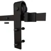 Classical Wooden black rustic Sliding barn door hardware track kit for apartment