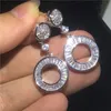 Orecchini pendenti da ufficio vintage da donna in argento sterling 925 con diamanti Cz Orecchini pendenti da sposa per le donne Regalo di gioielli da sposa