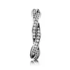 100% 925 Sterling Zilveren Sprankelende Twisted Lines Ring Originele Box voor Pandora 18K Rose Gold CZ Diamond Luxe Designer Dames Rings Sets