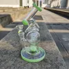 Sidecar Design Dab Rig Glas Einzigartige Bongs Shishas Slitted Donut Perc Double Recycler Bong Wasser Bohrinseln Wasserpfeifen mit Kopf XL-320