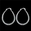 Plated sterling silver smail Oval fish pattern earrings DASE295 size 3.9X3.2CM;women's 925 silver plate Hoop & Huggie jewelry earring