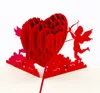 Cartes Pop UP Love 3D, carte postale cadeau de Saint-Valentin avec autocollants d'enveloppe, cartes d'invitation de mariage, cartes de vœux d'anniversaire pour elle GB6287l