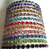 50PCs Women's Girls Tennis Mix Elastic Crystal Armband Zircon Wristband Färgglada Bangle Barn Födelsedagsfest Gift Vänskap