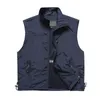 Ny Multi Pocket Thin Summer Men Vest Casual Fotograf Ytterkläder Ärmlös Jacka Utomhus Sport Snabbtorkande Man Waistcoat S191019