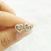 Heart Swirl Stud Earrings Authentic 925 Sterling Silver CZ Diamond Women Earring Original Box for Pandora Hearts Fashion earrings