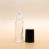 5-ml-Roll-On-Duft-Parfüm-Glasflaschen, klare, dicke Glasflaschen mit Stahl-Metall-Rollerball für ätherisches Öl