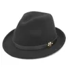 Unisex dorosły nowy najlepszy Jazz Jazz Fedora Brim Stylish Trilby Gangster Cap Outdoor Party Street Casual Elegant Hats Spring Summer