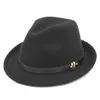 Unisex 성인 New Top Fashion Jazz Fedora Brim 스타일리시 트릴비 갱스터 모자 야외 파티 거리 캐주얼 우아한 모자 봄 여름