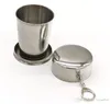 Tazza portatile pieghevole in acciaio inossidabile per bere vino Tazza per viaggi all'aperto Picnic Portachiavi Tazza telescopica pieghevole 75ml / 140ml / 240ml