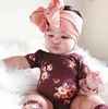 Passa alla Baby Large Bow Girls Headband 7 tum Big Bowknot Headwrap Kids Bow för Hair Bomull Wide Head Turban Spädbarn Nyfödda Headbands