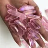 Natural Rose Titanium Aura Quartz Crystal Gemstone Point Healing Chakra Crystal Point för smycken Making5716530