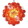 Aangepaste lichten hanglampen oranje kleur handgeblazen bubble glazen kroonluchters 12-16 inch slaapkamer art deco led hanglamp kleine kroonluchter verlichting