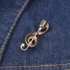 Note de musique or Microphone forme broches pour femmes hommes chanteur Club Badge vêtements accessoires Rock broche broches cadeaux 7592126