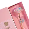 Valentine039s Day Prezent romantyczne 24K Folia Plane Golden Rose Flower Vibration Light For Mother Girl Friend Wedding Decor9937870