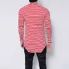 T-shirt da uomo oversize 5xl nera O collo manica lunga da uomo maglietta a righe stampa streetwear camicia casual abbigliamento uomo Camiseta246j