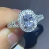 Choucong Unika Lyxsmycken Äkta 925 Sterling Silver Multi Style Ring Vit Topaz CZ Diamant Ädelstenar Kvinnor Bröllopsring för älskare