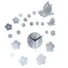 Creative Crystal Solid Mirror Wall Clock Stickers Home TV Background Decor