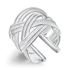 Mesh form julklapp sterling silver pläterad ring dmsr024; cool 925 silverplatta Ny design fingerring för dam 10 stycken mycket