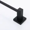 Bathroom Accessories Matte Black Square Stainless Steel Towel Rack Wall Mounted Towel Rail Bar 1 bar/2 bar