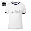 Camisetas para hombre esquiar cuesta abajo corazón latido clásico camisetas hombres maximal ejercicio manga corta algodón manga divertida camiseta estimula surf tops camisetas