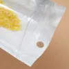 Multi-tamaños 100 piezas transparente + bolsa de embalaje de plástico blanco con cremallera con orificio para colgar recerrado mylar PET bolsas de paquete accesorios de teléfono bolsa de venta al por menor