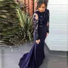 dark blue long prom dresses