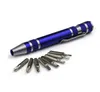 Portable 8 In 1 Screwdriver Pen Set Aluminum Electronics DIY Repair Tool Sets Bits Precision Mini Slotted Screw Driver Tools5499722