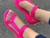 Летние женщины сандалии платформы плоские каблуки толстая подошва открытая нога Хуклуп модные детские пляжные женские туфли сандалии Mujer 2018244t