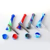 Silicone Nectar Collector kit with Quartz Tips 14mm nector collector kit mini silicone tobacco pipes for oil rig glass bong