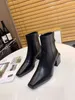 Hot Sale-Designer Kvinnor Black Cowboy Boots Fashion Martin Ankle Black Boots Talon Ladies Stage Skor Flat Heel Shoes