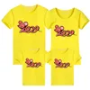 Family Matching Outfits New Year Summer Print T-shirt Mommy Daughter Father Son Clothes Look