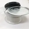 Tin blikken voedselverpakking aluminium doorzichtige plastic kan droge kruidenflessen zwart OEM-label 3,5 g geurvrije concentraat container PE-deksel instock
