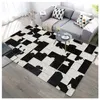 Preto branco imitação de couro 3d impresso tapetes moderno nordic decoração casa tapete criança quarto área jogo crianças quarto mats1274w