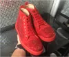-2019 spring new red high-cut rhinestone board shoes with round head casual couple men and women with flat shoes283p