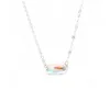 Модное стильное маленькое овальное граненое ожерелье с дихроичным кристаллом и камнем для женщин6428963