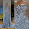 Sparkly Sequins Evening Dresses Sleeveless Lace Beads Mermaid Prom Gowns Custom Made Special Occasion Dress robe de soiree Abendkleider