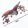 4 pollici rondine uccello fiore spilla pin tono oro strass cristallo spille smalto viola e arancione spille gioielli animali