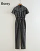 Runway Rompers Denim Womens Jumpsuit 2019 Streetwear Women Overall Loose Batwing Sleeve Long Black Jeans Jumpsuits CX200608