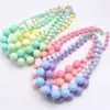 Nouveau Arrivel Solide Couleur Bonbons Acrylique Enfant Chunky Perles Collier De Mode Bubblegume Perle Chunky Collier Bijoux Bébé Enfant Fille