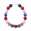 Bandeira do coração da menina Colar Pingente Bead Bracelet americano Unicórnio Diamante Rose Crânio principal Bow Bubblegum Criança Partido GGA3548 Jóias