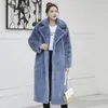 Inverno donne Faux Fur Coat donna pelo lungo giacca di lusso caldo allentato risvolto Spesso Plus Size cappotto oversize femminile peluche